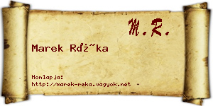 Marek Réka névjegykártya