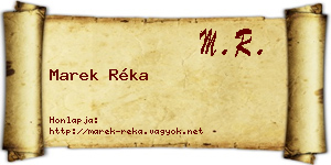 Marek Réka névjegykártya